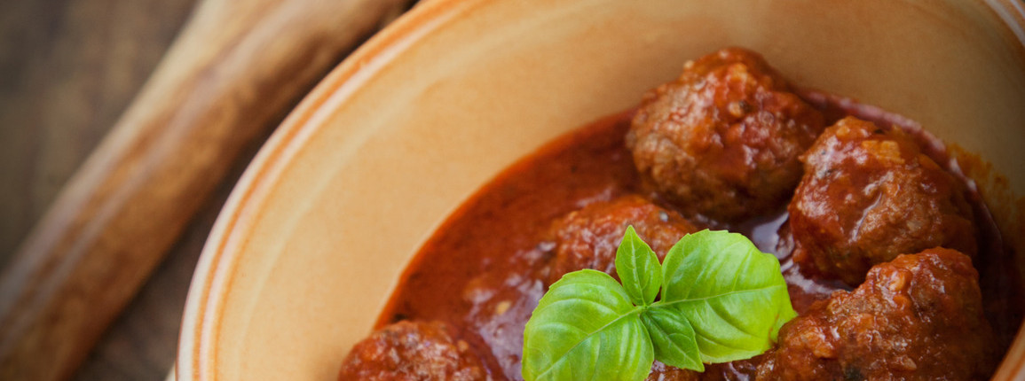 Italian cooking  - meat balls with basil